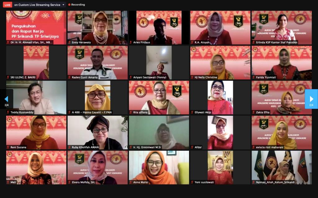 Pengukuhan Pengurus Pusat Srikandi TP Sriwijaya 2021